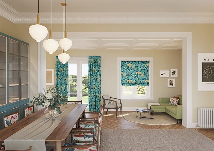 Leopard, Teal - Motorised Roman Blind - Image 8